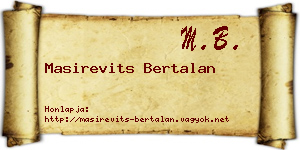 Masirevits Bertalan névjegykártya
