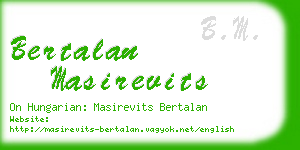 bertalan masirevits business card